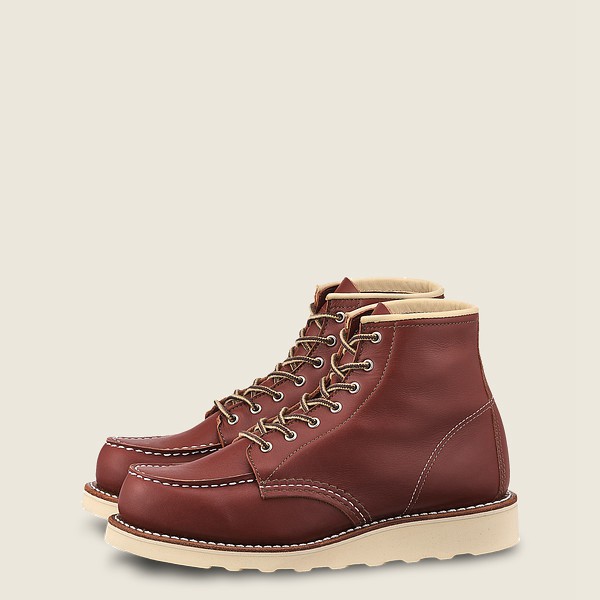 Red Wing Heritage Boots 6-Inch Classic Moc - Short Atanado Læder - Burgunder - Dame 0714-JNPGX